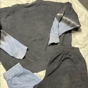 Gray and Tie-Dye Sweatshirt and Joggers Set